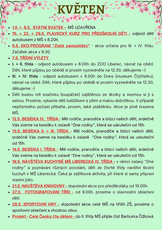 program květen 2026